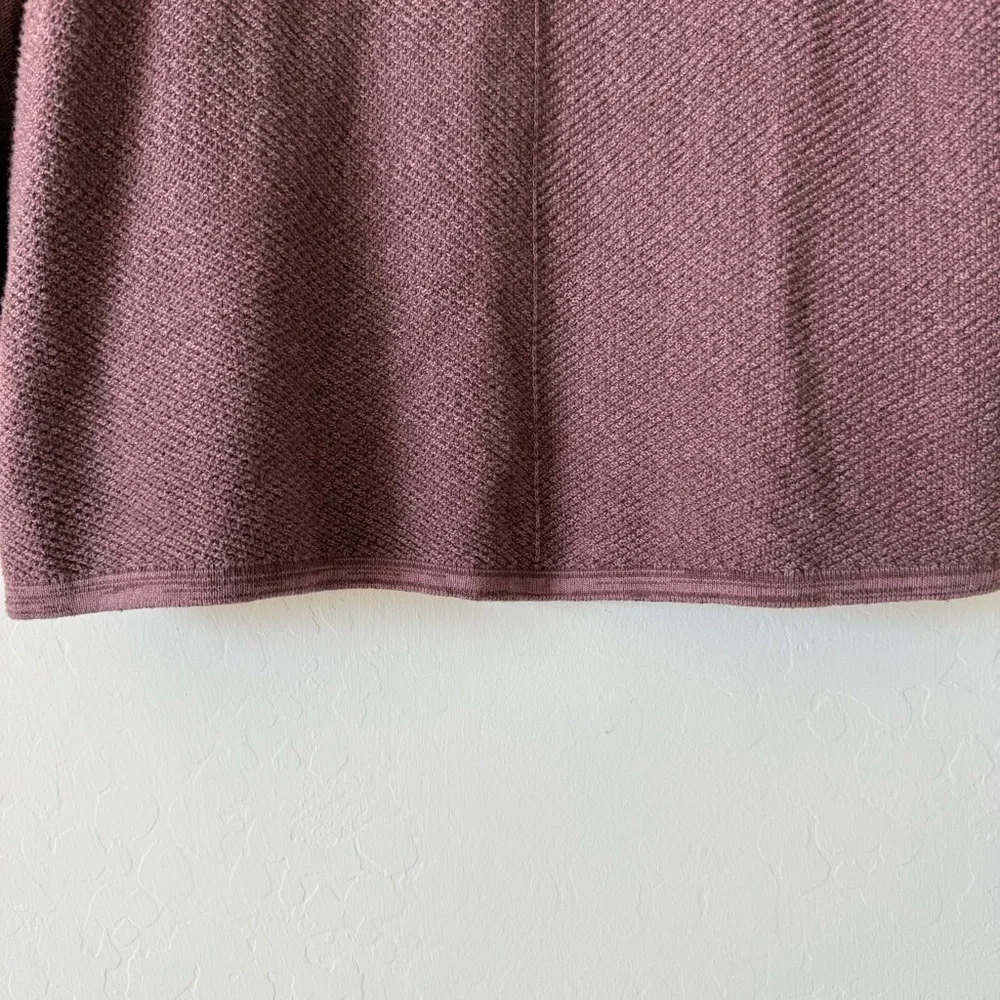 Prana Cedros Cocoa Contrasting Long Sleeve V Neck Knit Lightweight Sweater Small